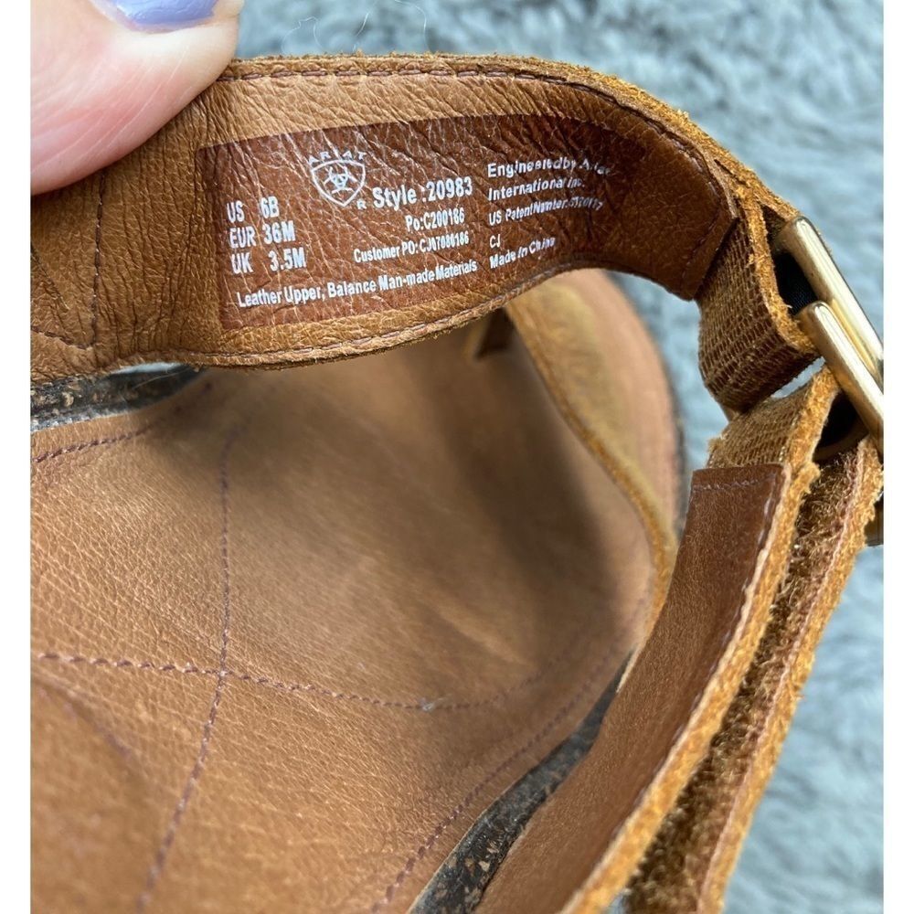 Ariat crocodile embossed leather wedge sandals - Picture 9 of 9